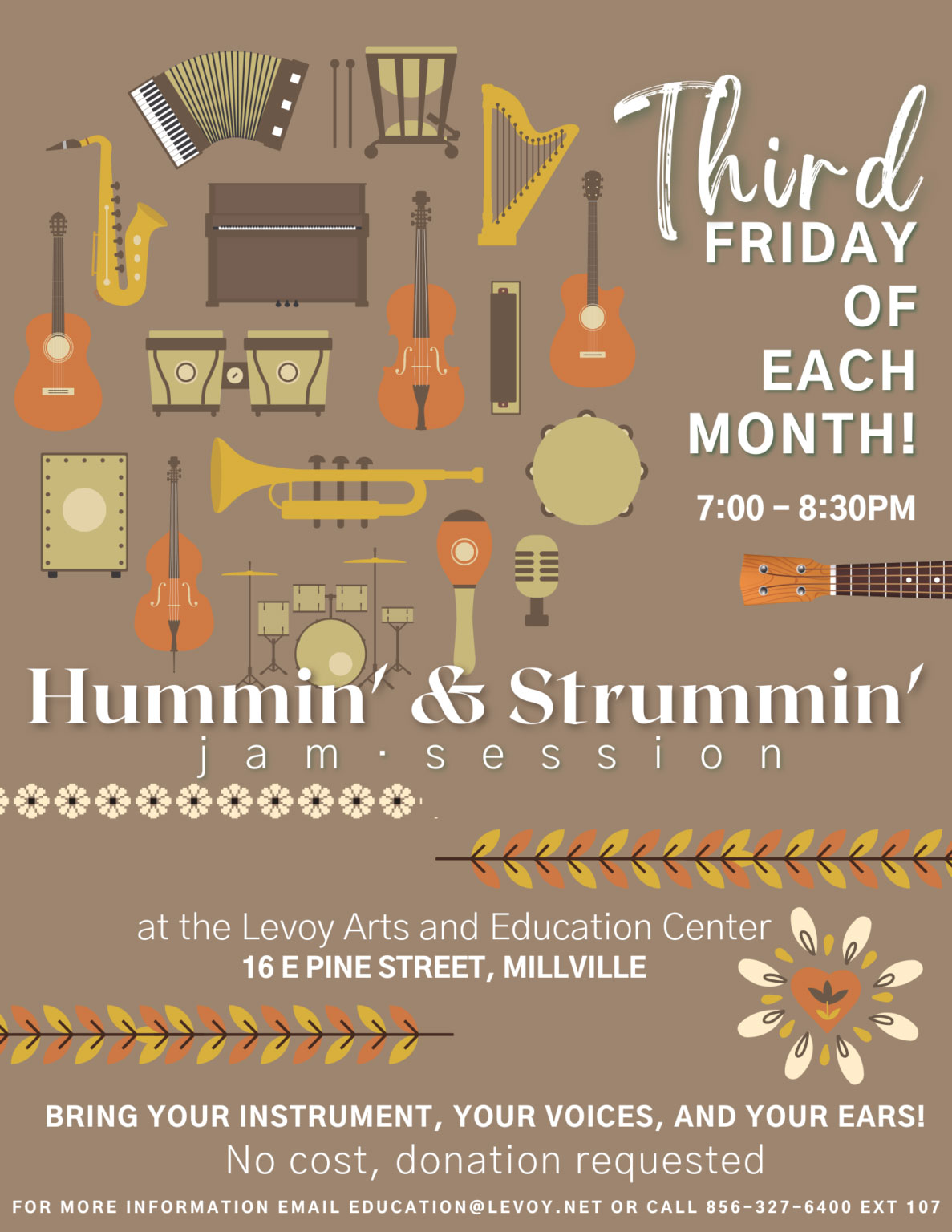 Hummin' and Strummin' Jam Session Flyer/Logo