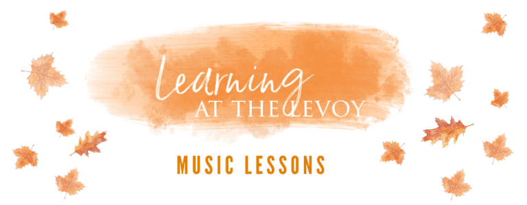 Music Lessons 1 header image with text that says "Learning at the Levoy Music Lessons"