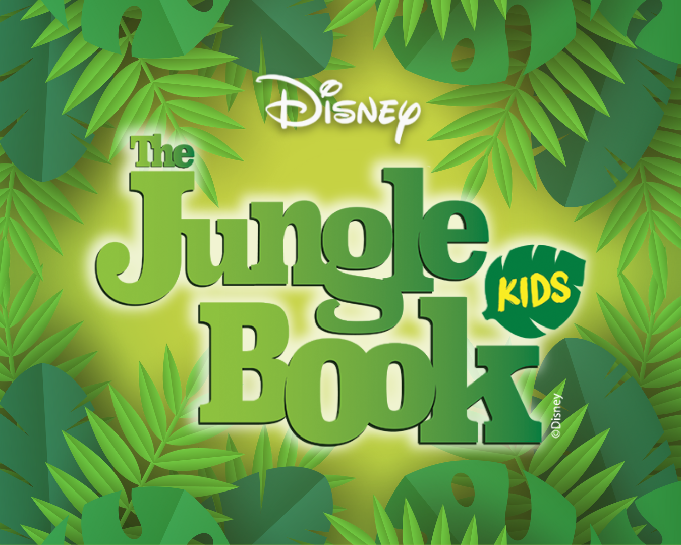 Disney's The Jungle Book KIDS graphic, leaves, jungle theme