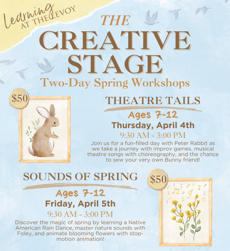 The Creative Stage Spring Workshops Flyer